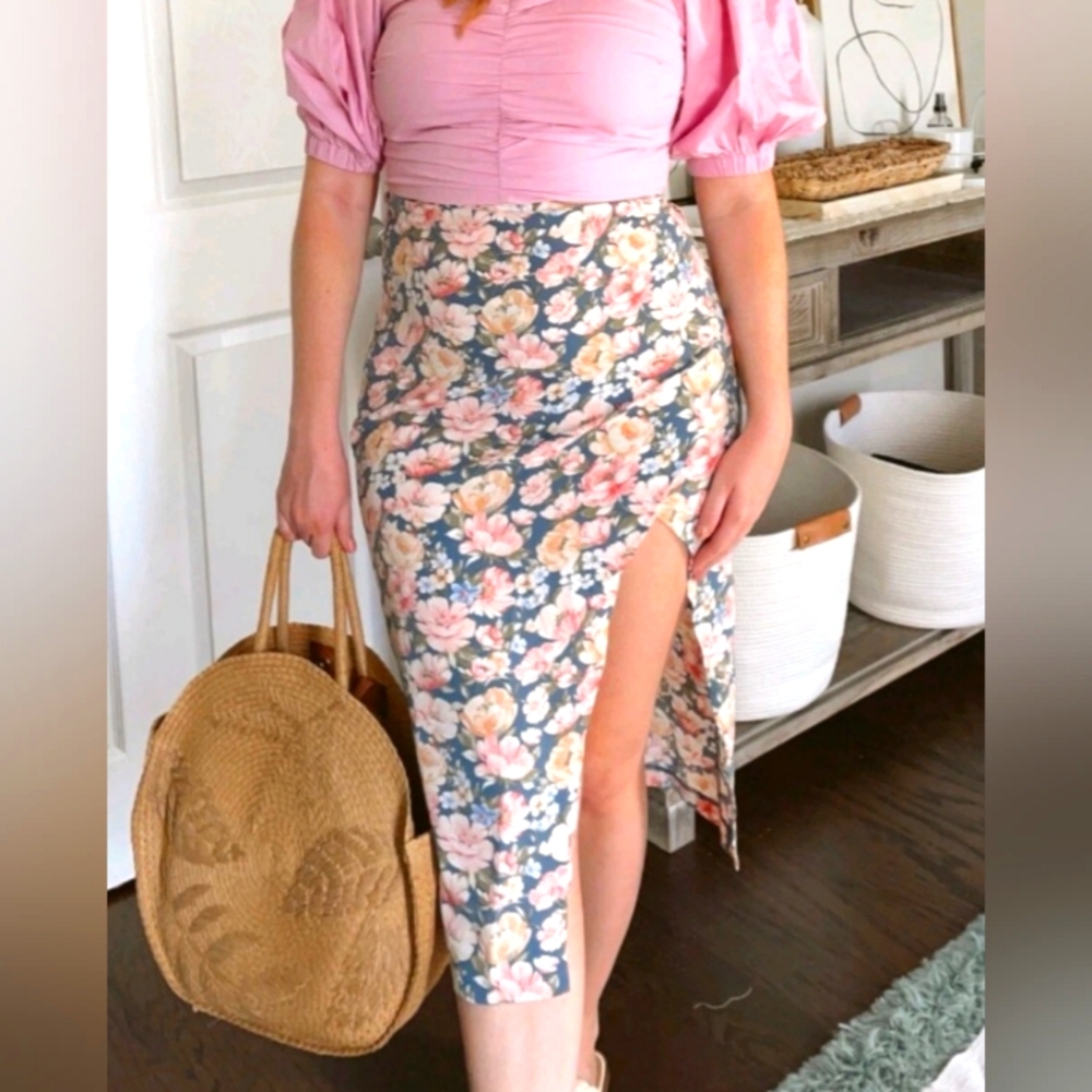 ABERCROMBIE & FIFCH Floral Wrap Midi Skirt